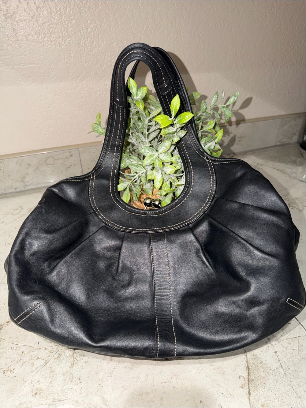 Coach Ergo Black Leather Shoulder Bag with Kisslock - Picture 12 of 14